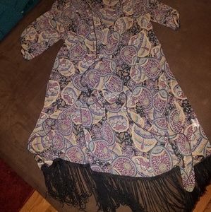 Lularoe Fringe Monroe Kimono-boho paisley pattern
